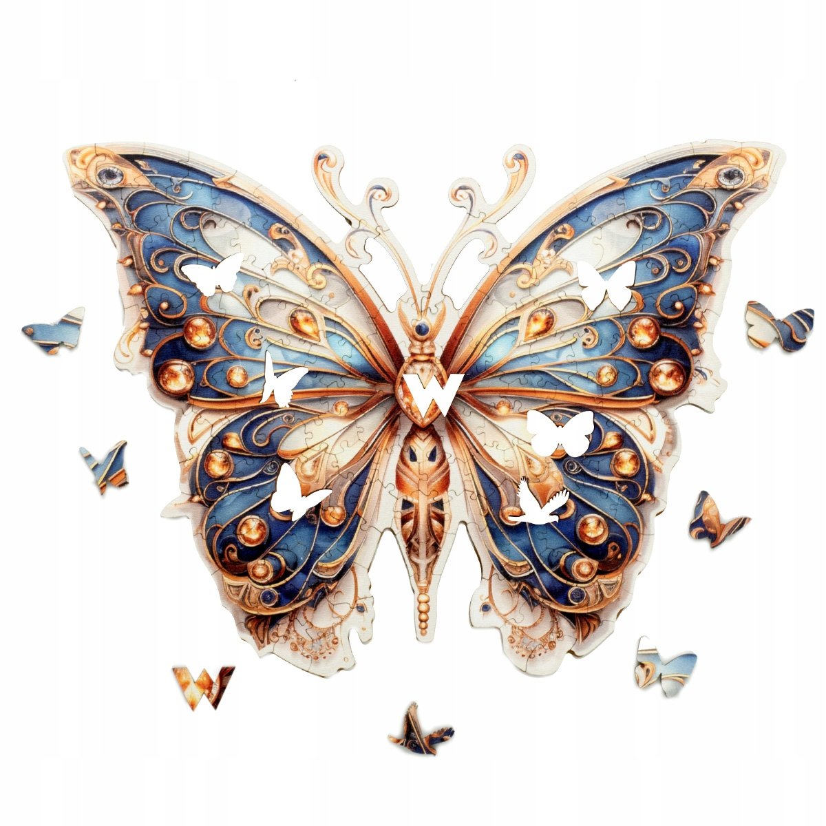 PUZZLE DREWNIANE MOTYL 140 elementów BŁYSZCZĄCY MOTYL ROZMIAR L