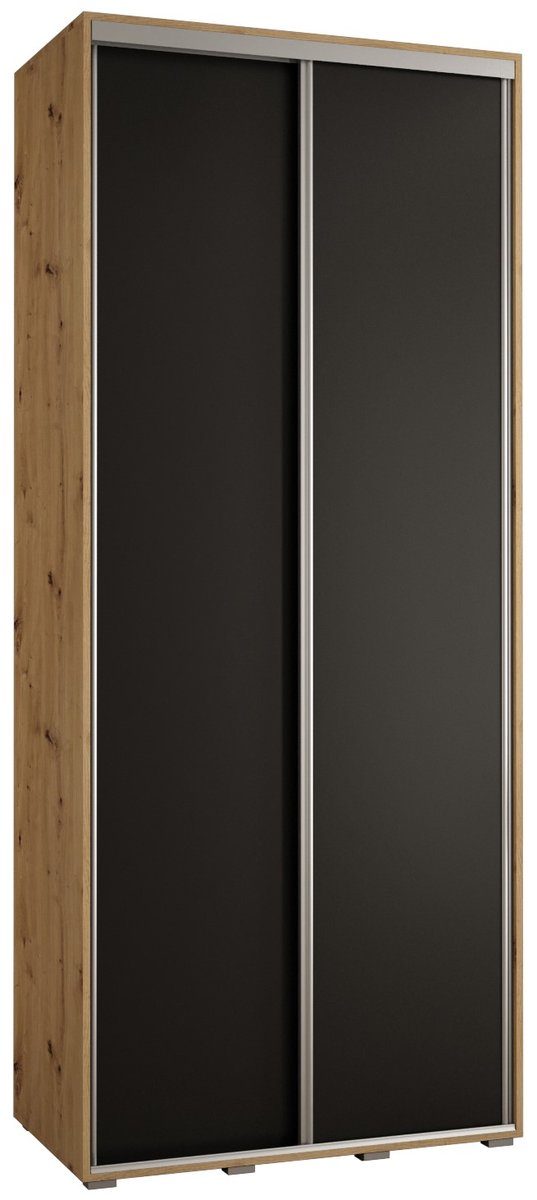 Szafa przesuwna wysoka Davos 1 110 gł. 60 artisan + czarny + srebrny / Abiks Meble
