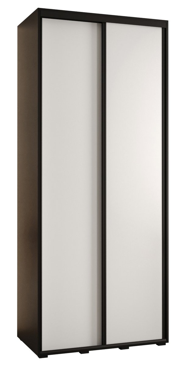 Szafa przesuwna wysoka Davos 1 110 gł. 45 czarny + biały + czarny / Abiks Meble