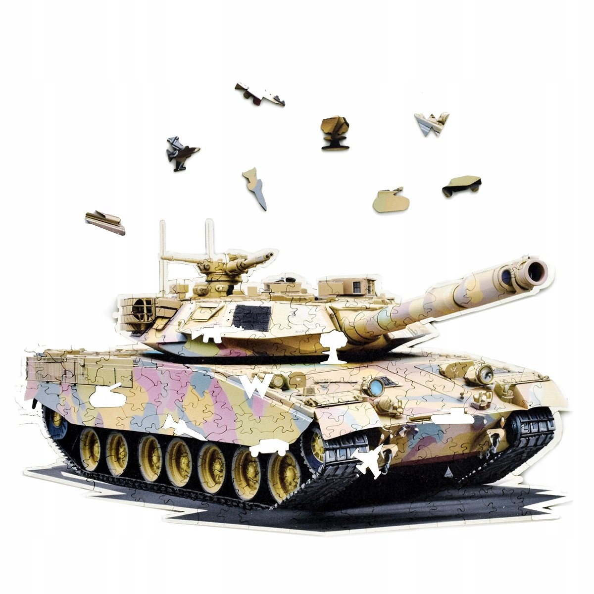 PUZZLE DREWNIANE MILITARNE 150 elementów CZOŁG L