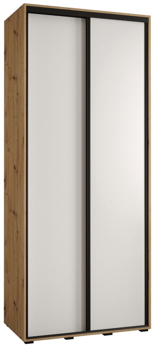 Szafa przesuwna wysoka Davos 1 110 gł. 45 artisan + biały + czarny / Abiks Meble