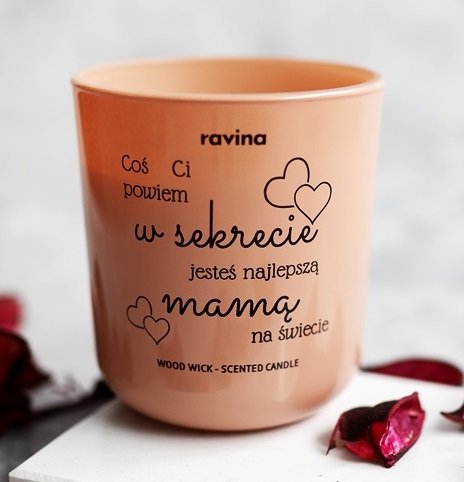 ŚWIECA DLA MAMY PREZENT ŚWIECZKA ZAPACHOWA SOJOWA, PERFUMOWANA SI NAJLEPSZA MAMA NA ŚWIECIE DZIEŃ MATKI RAVINA