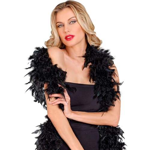 W WIDMANN MILANO Party Fashion - Boa z piór, długość ok. 180 cm, szalik z piór, akcesorium, impreza tematyczna