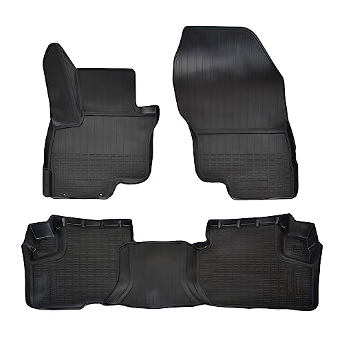 | Dywaniki gumowe 3D kompatybilne z Eclipse Cross PHEV od 2021 r., indywidualne dopasowanie z wysoką krawędzią ok. 4-5 cm, na każdą pogodę, 4-częściowe, jakość premium