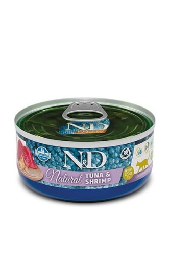 FARMINA N&D Cat Natural Tuńczyk&Krewetki - mokra karma dla kota - 140 g