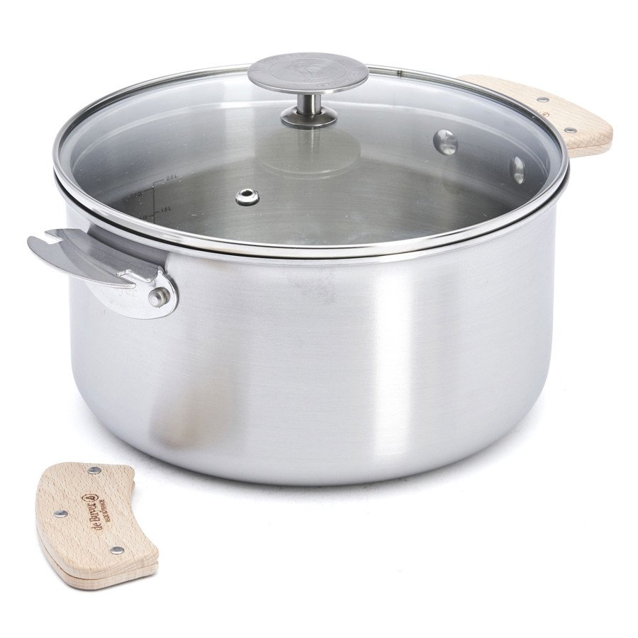 ALCHIMY LOQY Zestaw 3 garnków z pokrywkami i uchwytami / DE BUYER