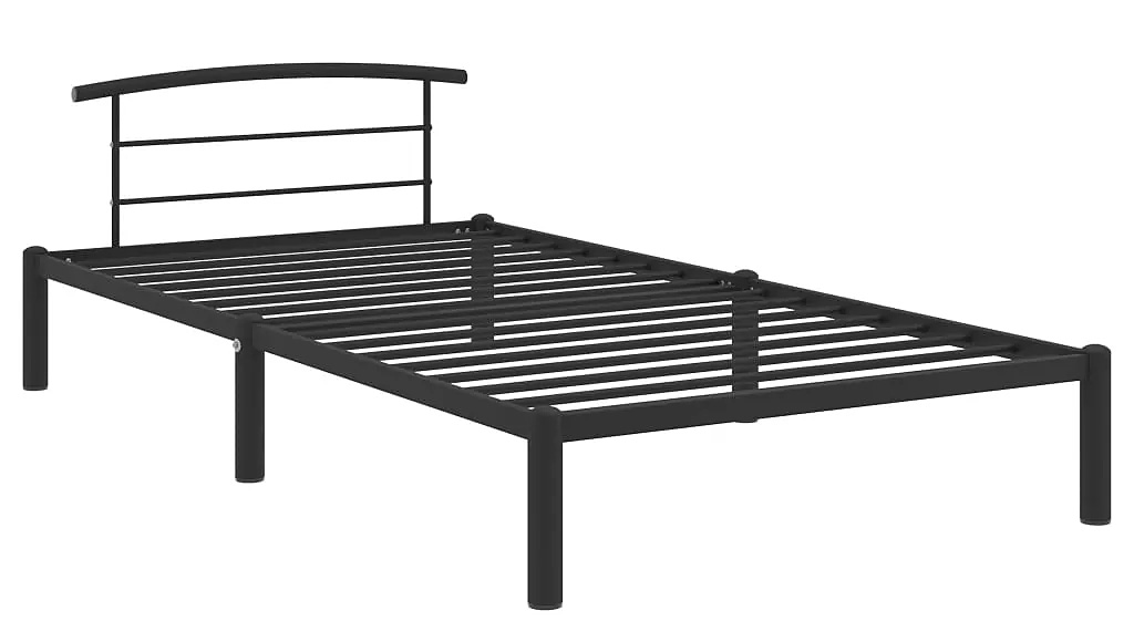Czarne metalowe łóżko pojedyncze 90 x 200 cm S8-T46