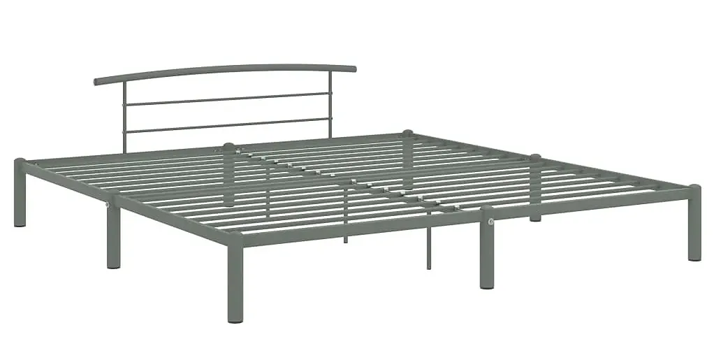 Szare metalowe łózko industrialne 160 x 200 cm M3-H91