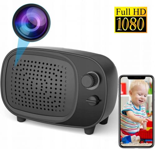 Mikro Kamera WiFi 4K/FHD, Ukryta w Głośniku Bluetooth (zasięg cały świat) + Zapis + Detekcja Ruchu..