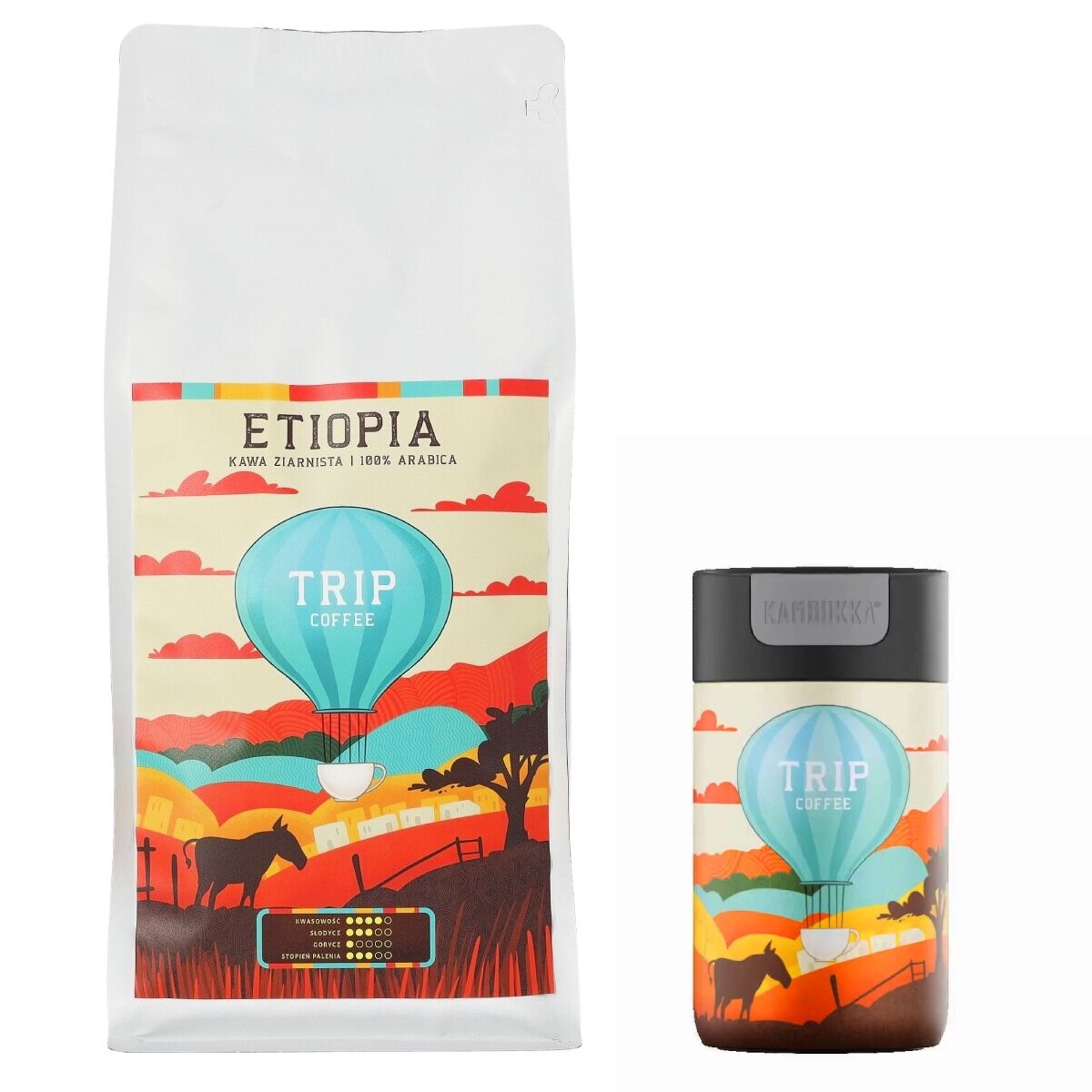 ZESTAW - Kawa ziarnista Trip Coffee Etiopia 1kg + kubek termiczny
