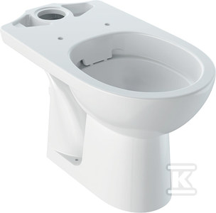 Stojąca miska WC Selnova do spłuczki nasadzanej, lejowa, B35.6 cm, H39 cm, T66.5 cm, odpływ poziomy, Rimfree