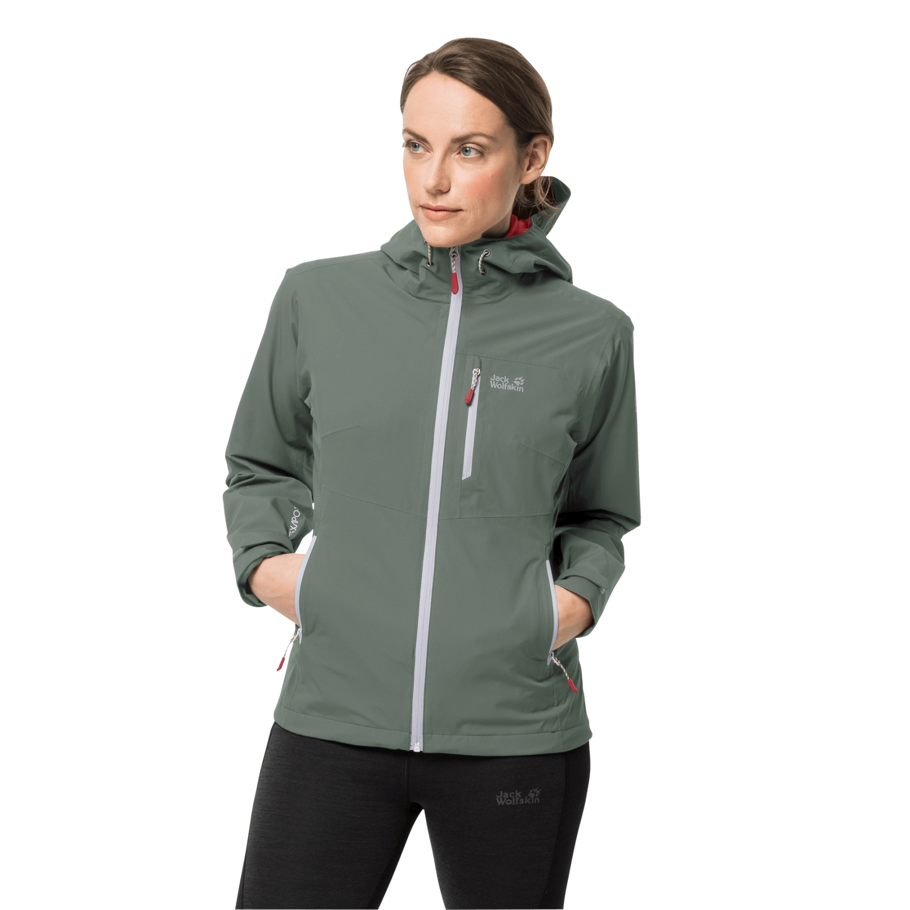 Damska kurtka przeciwdeszczowa EAGLE PEAK JACKET W hedge green - XS