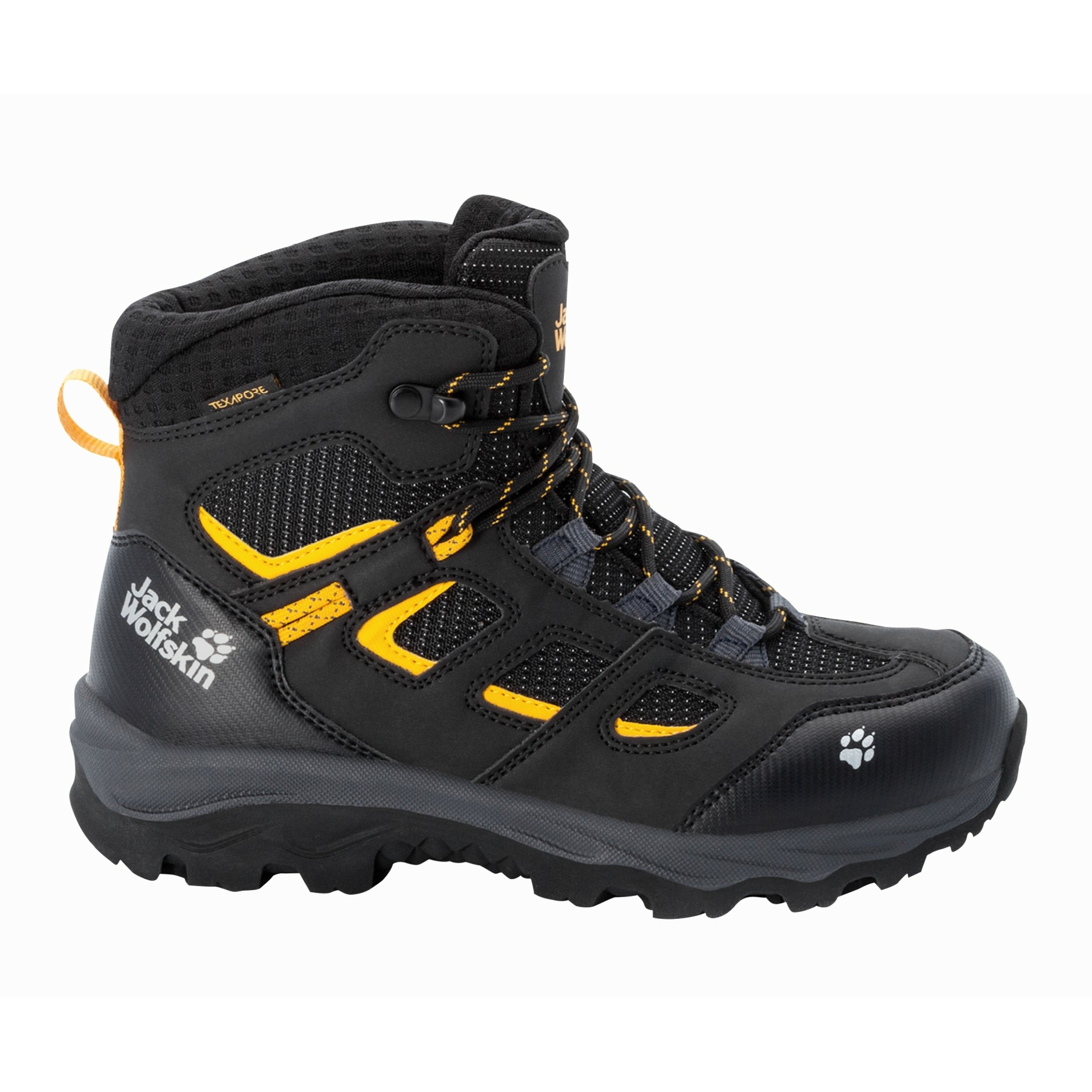 Buty dziecięce Jack Wolfskin VOJO TEXAPORE MID K black / burly yellow - 26