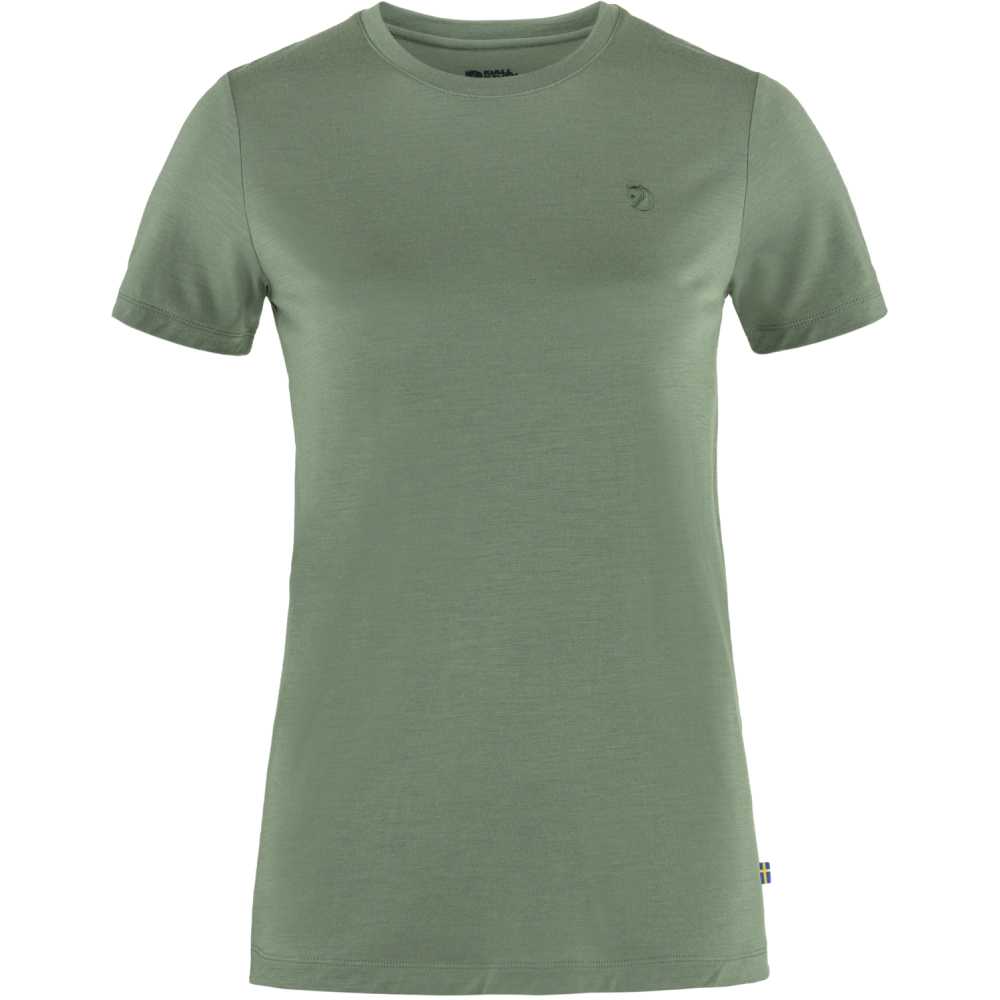 Koszulka damska Fjallraven Abisko Wool SS patina green - L