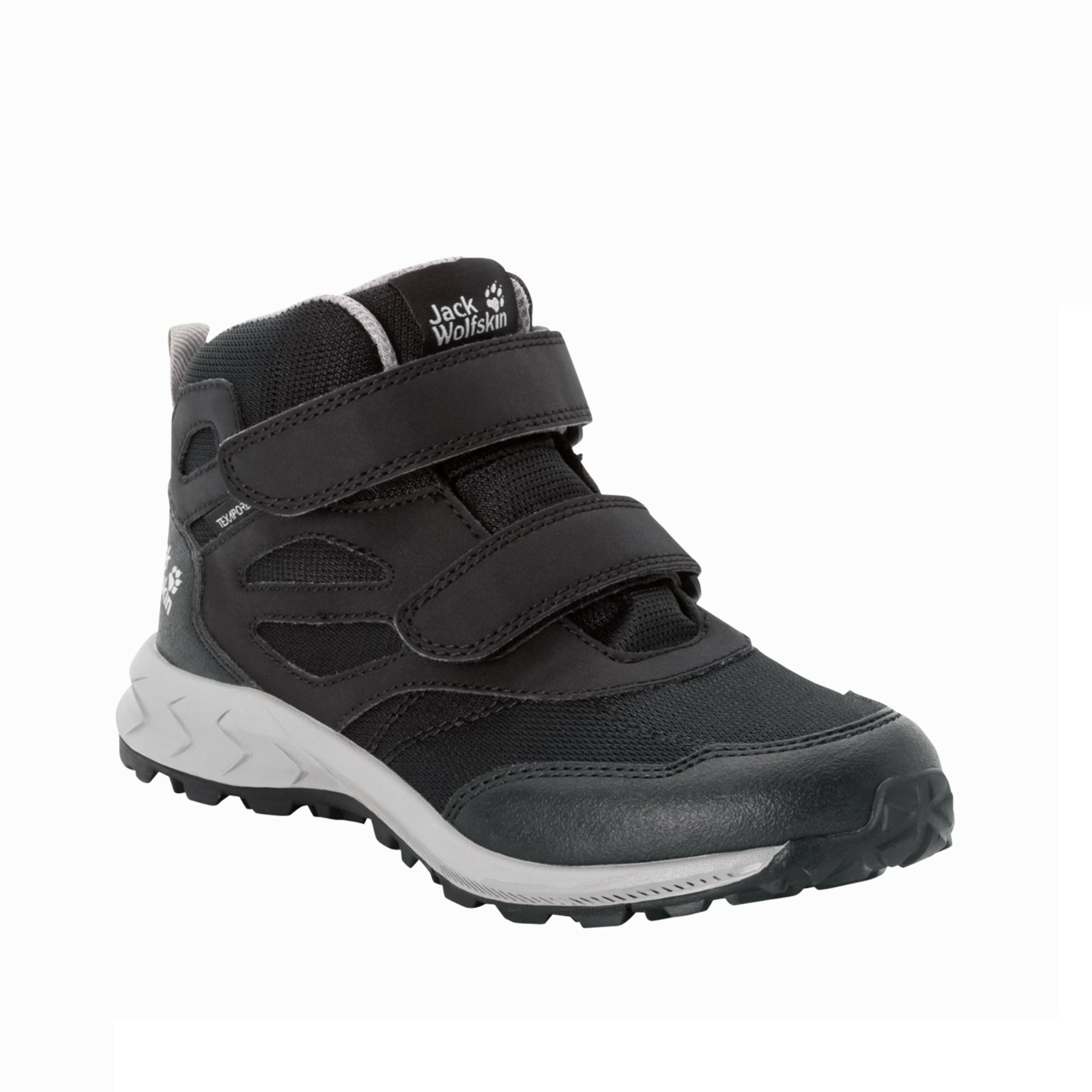 Buty dziecięce Jack Wolfskin WOODLAND TEXAPORE MID VC K black / grey - 26