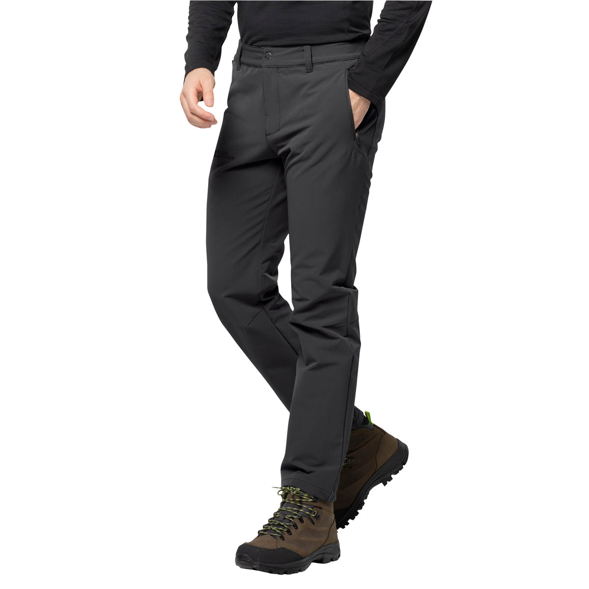 Męskie spodnie softshellowe Jack Wolfskin ACTIVATE THERMIC PANTS M black - 46