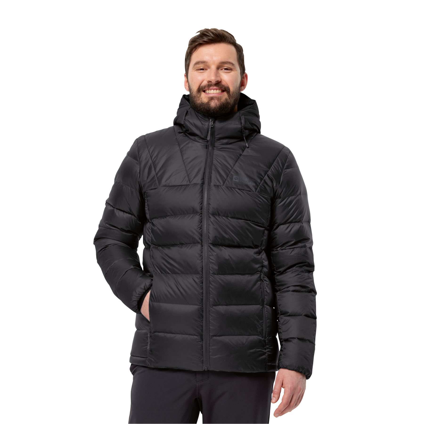 Męska kurtka puchowa Jack Wolfskin NEBELHORN DOWN HOODY M black - L