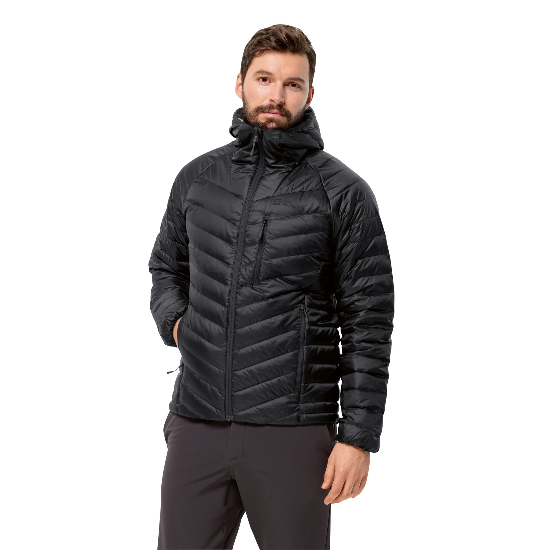 Męska kurtka puchowa Jack Wolfskin PASSAMANI DOWN HOODY M phantom - S