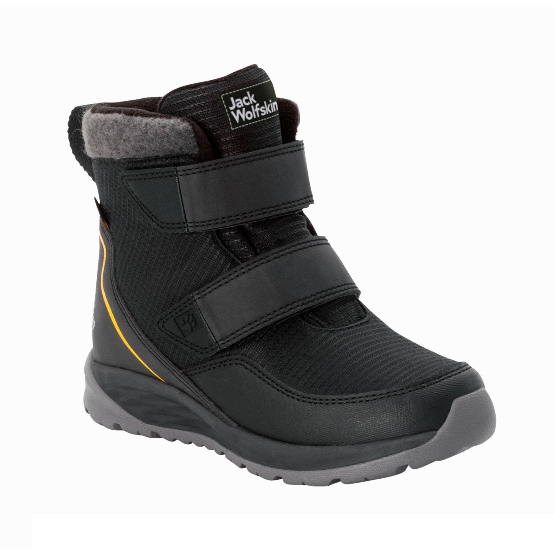 Buty zimowe dla dzieci Jack Wolfskin POLAR BEAR TEXAPORE MID VC K phantom / burly yellow XT - 28