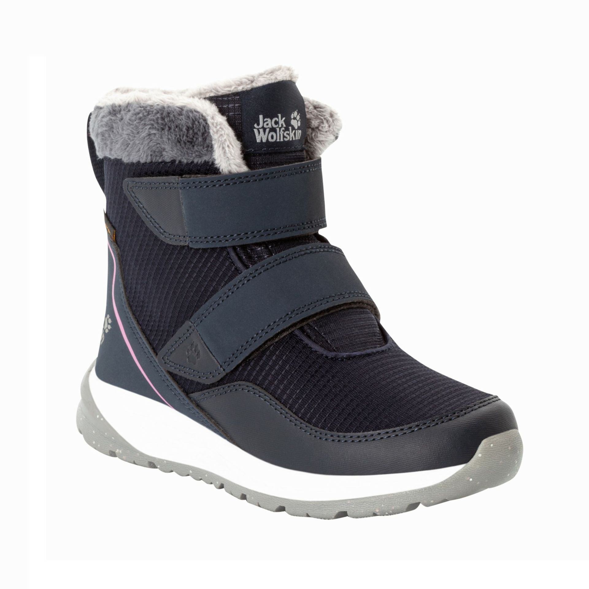 Buty zimowe dla dzieci Jack Wolfskin POLAR WOLF TEXAPORE MID VC K dark blue / rose - 29
