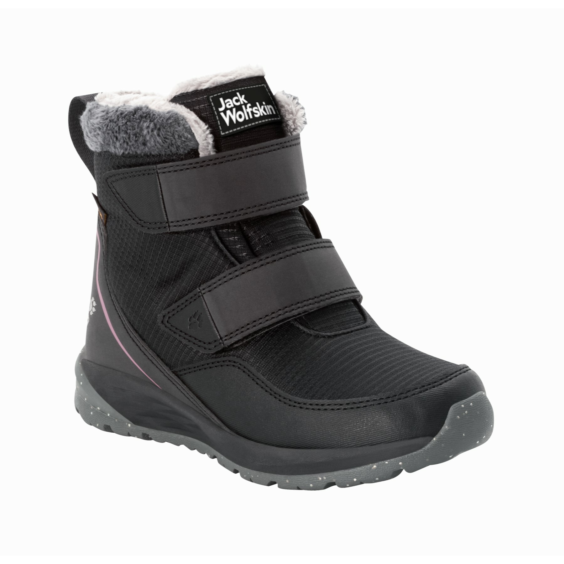 Buty zimowe dla dzieci Jack Wolfskin POLAR WOLF TEXAPORE MID VC K phantom / pink - 38