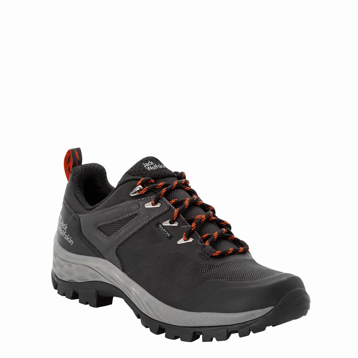 Buty męskie trekkingowe Jack Wolfskin REBELLION GUIDE TEXAPORE LOW M black / orange - 41