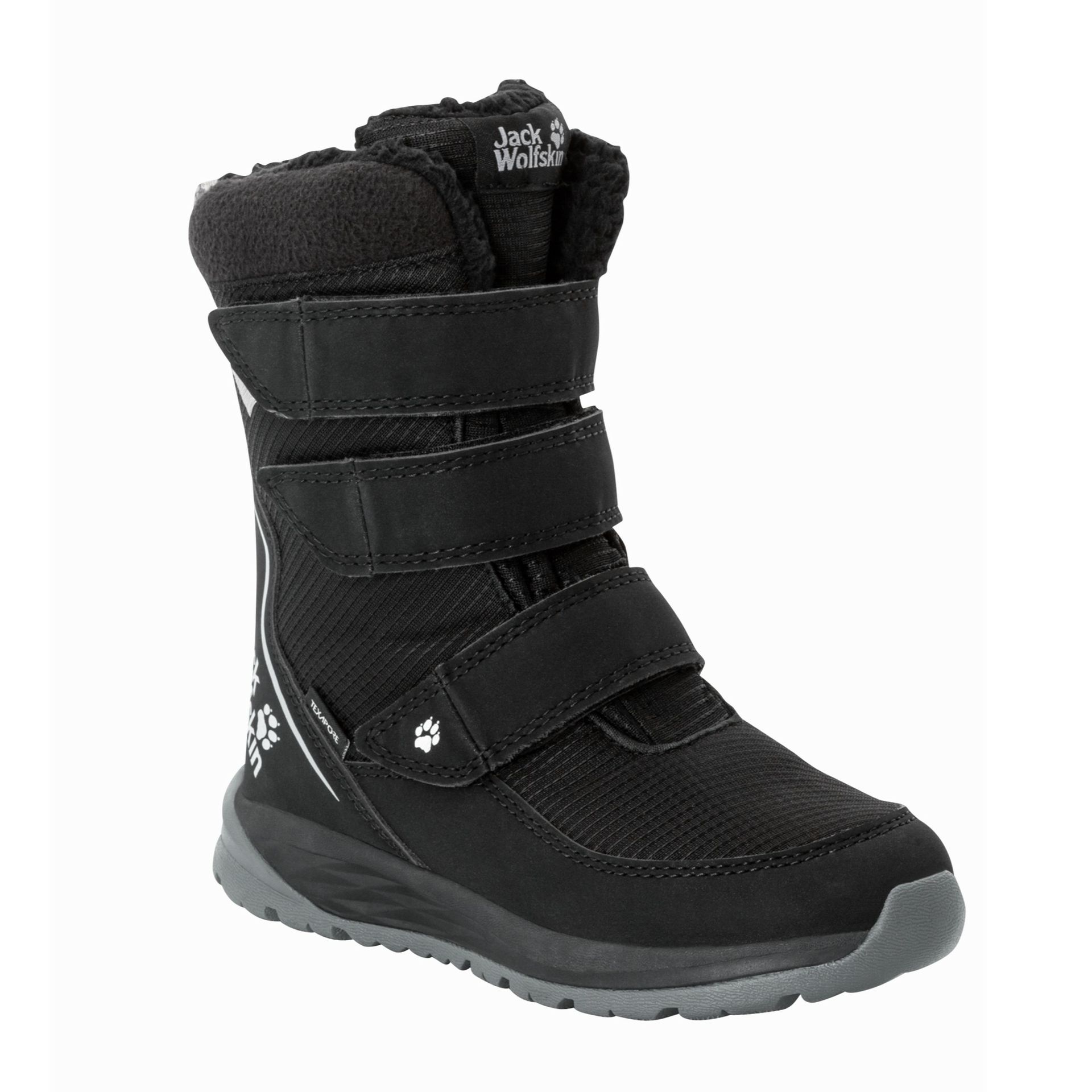 Buty zimowe dla dzieci Jack Wolfskin POLAR BOOT TEXAPORE HIGH VC K black / grey - 30