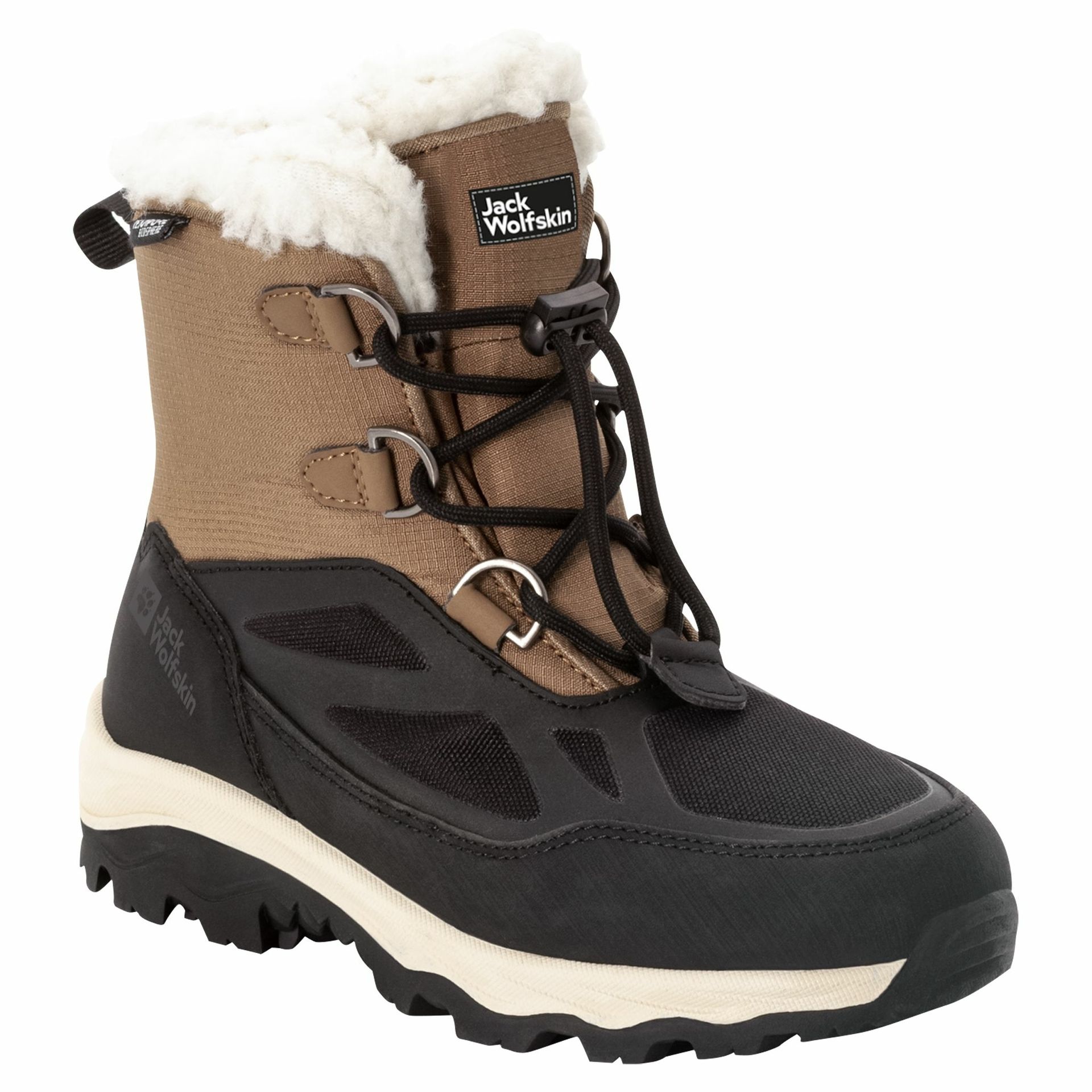 Buty zimowe dla dzieci Jack Wolfskin VOJO SHELL XT TEXAPORE MID K brown / black - 35