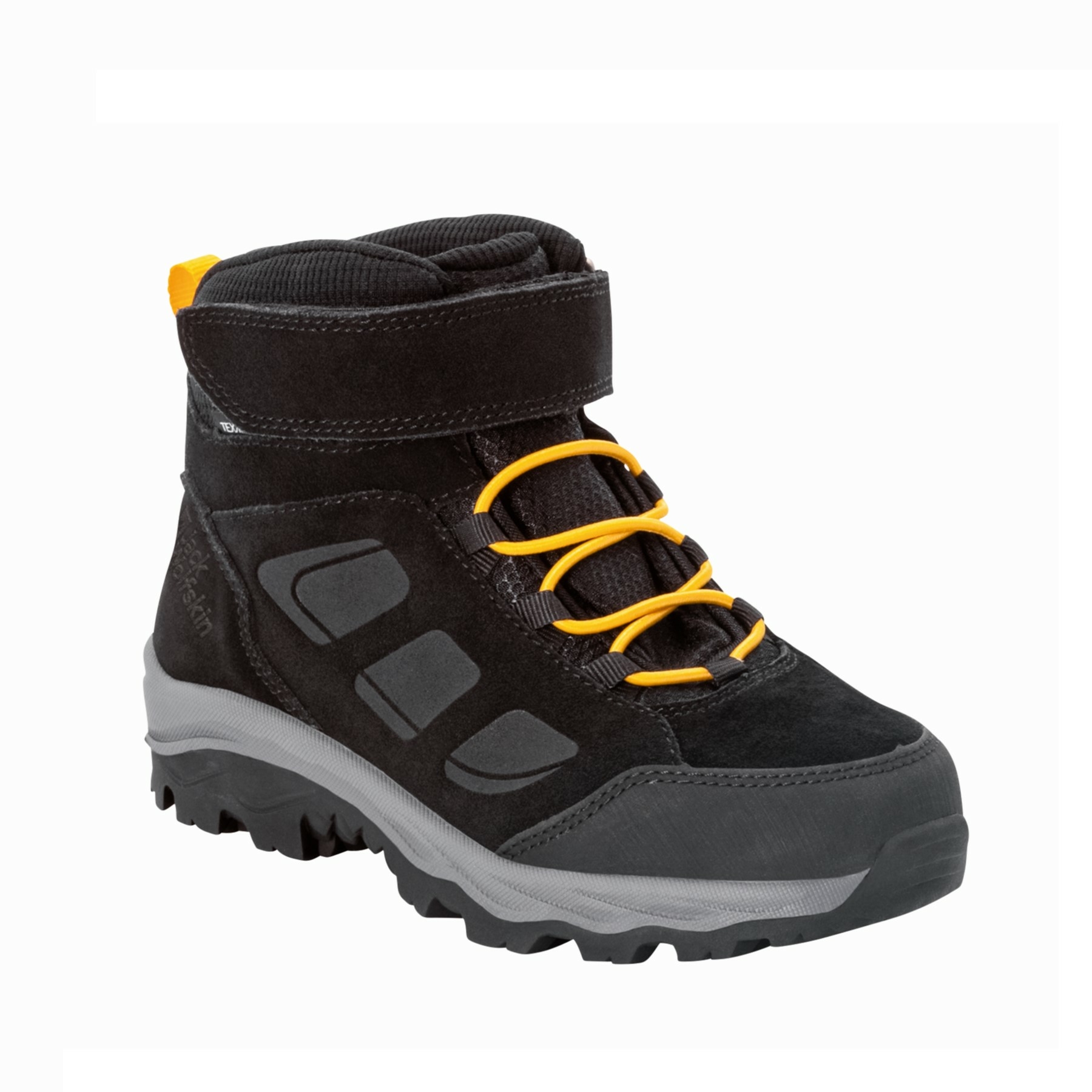 Buty dziecięce Jack Wolfskin VOJO LT TEXAPORE MID K black / burly yellow XT - 29