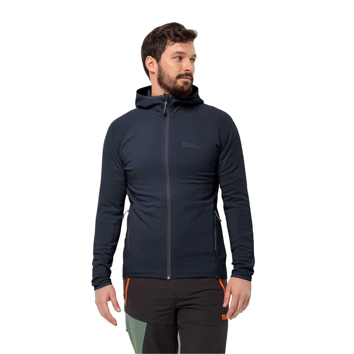 Męski polar Jack Wolfskin BAISELBERG HOODED FZ M night blue - L