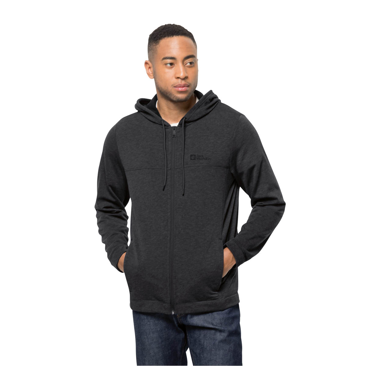 Męska kurtka polarowa Jack Wolfskin WALDSEE HOODED JKT M black - M