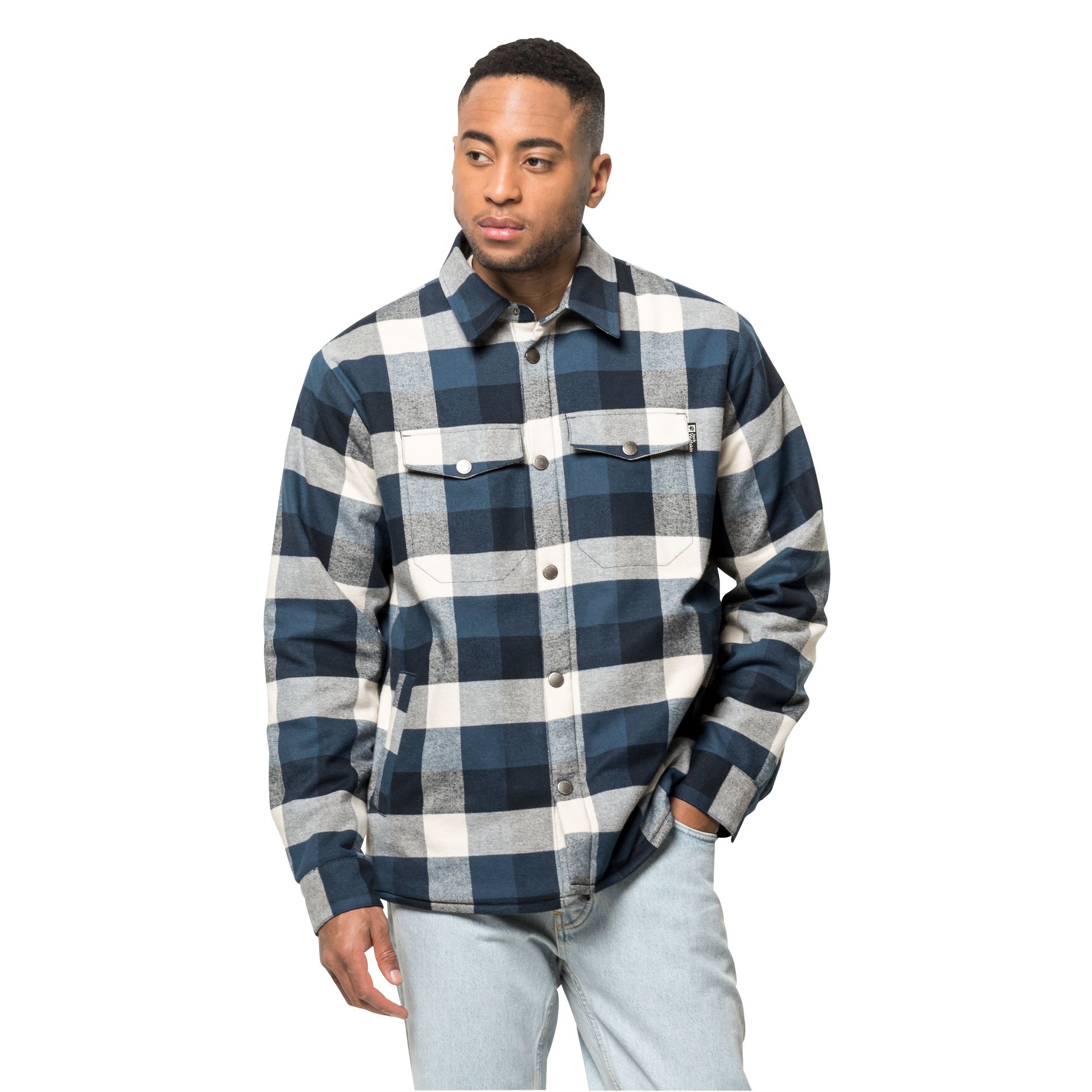 Męska koszula Jack Wolfskin FELSENWEG INS SHIRT M thunder blue checks - S