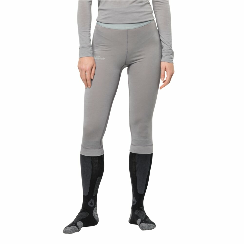 Damskie getry wełniane Jack Wolfskin ALPSPITZE WOOL PANTS W medium grey heather - XS