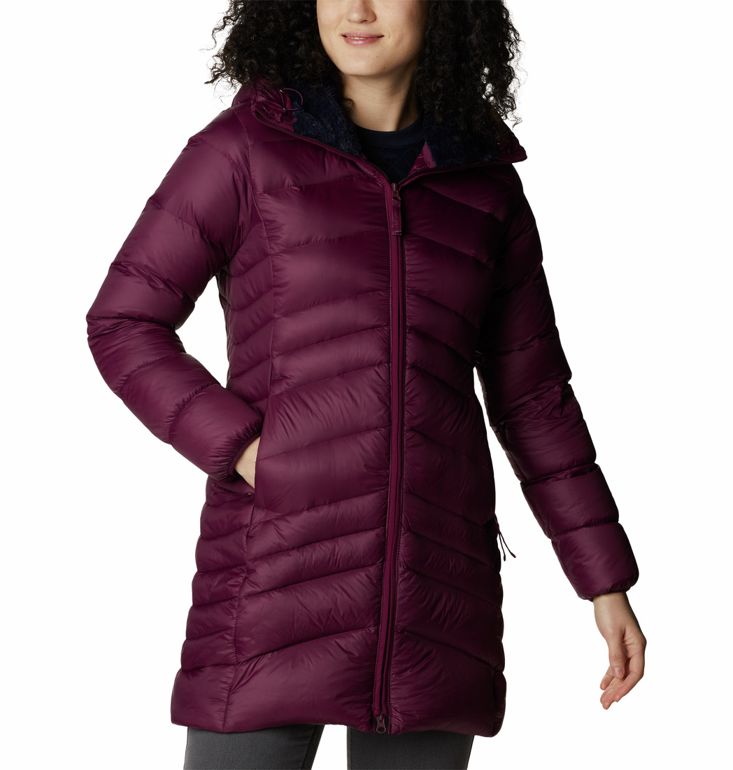 Damska kurtka puchowa Columbia Autumn Park Down Mid Hooded marionberry - XS