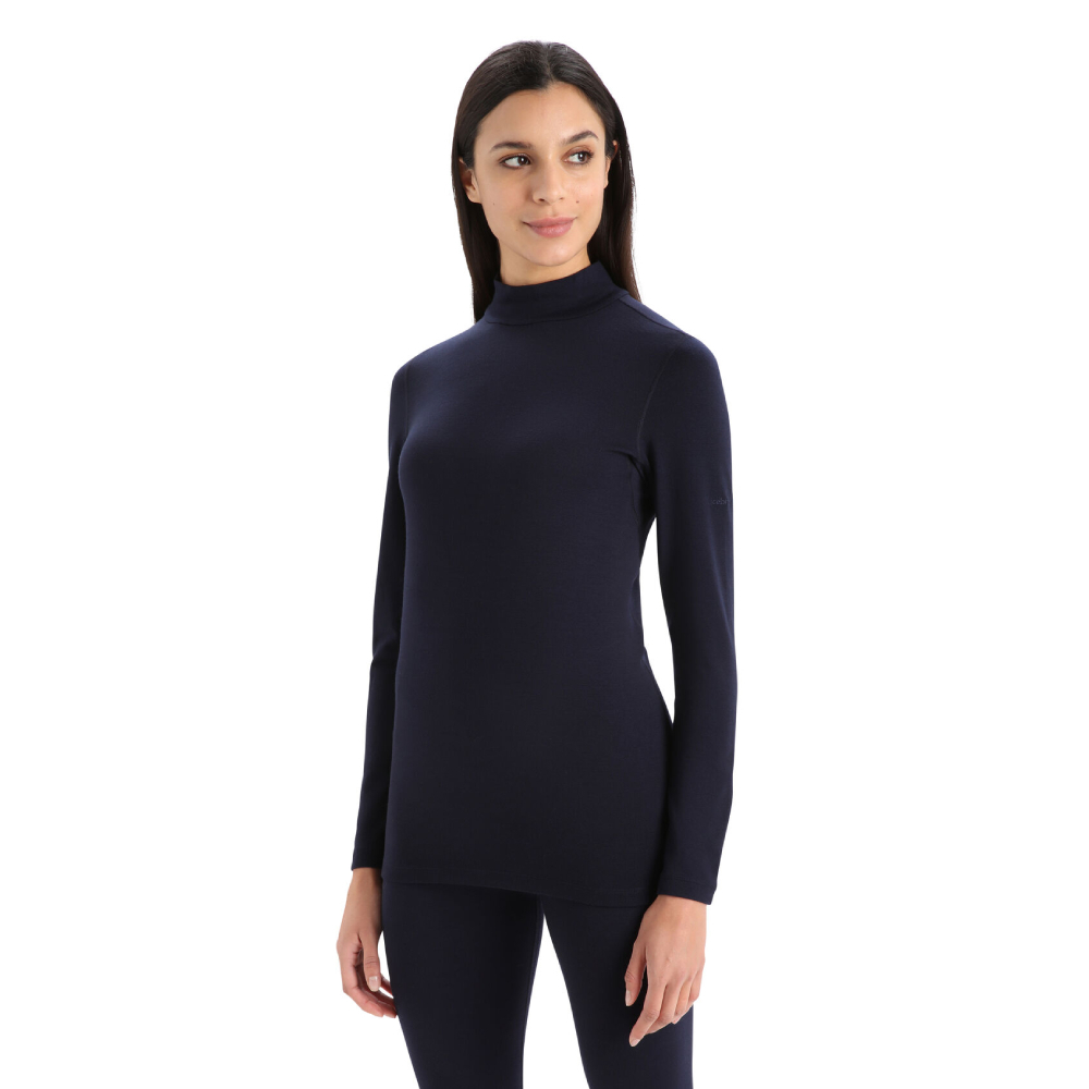 Damska koszulka termoaktywna Icebreaker Merino 260 Tech Long Sleeve Turtleneck midnight - S