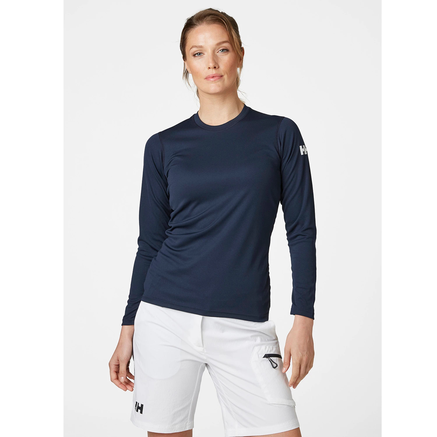 Damska koszulka termoaktywna Helly Hansen Tech Crew Ls navy - S