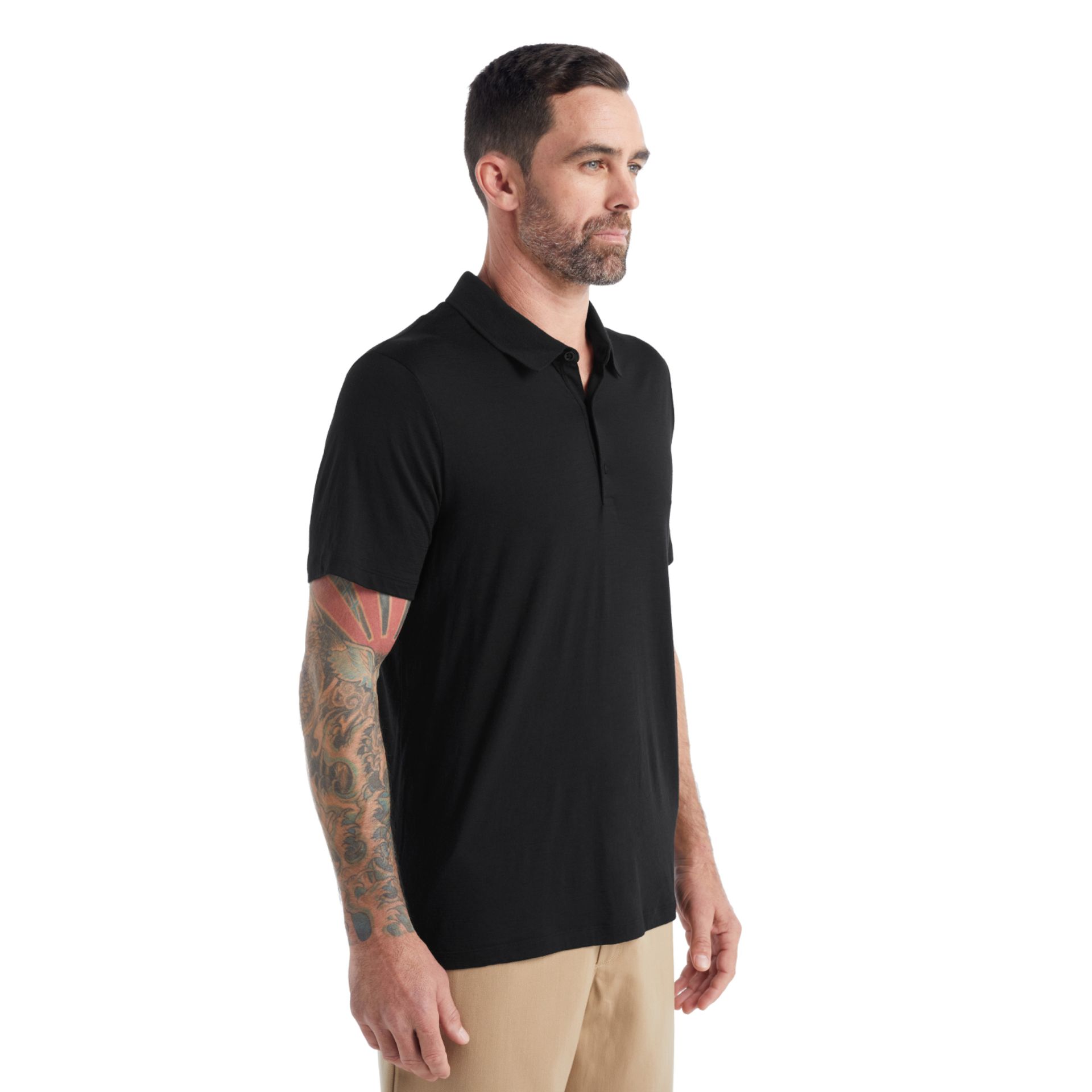 Męska koszulka Icebreaker Tech Lite II SS Polo black - L