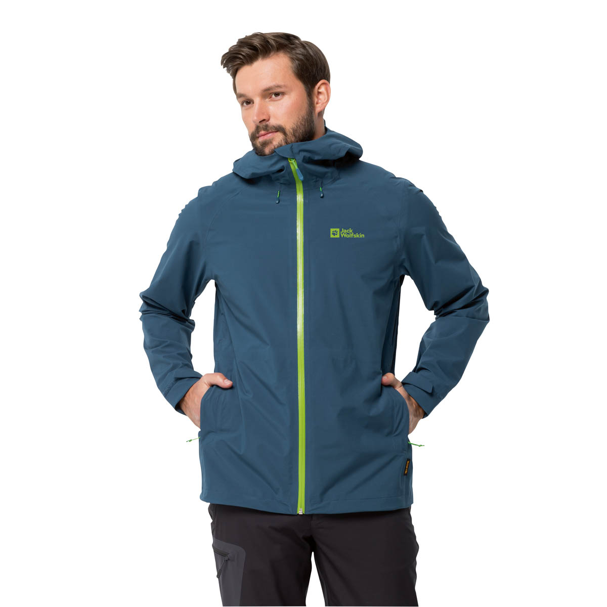 Męska kurtka przeciwdeszczowa Jack Wolfskin HIGHEST PEAK JACKET M dark sea - S