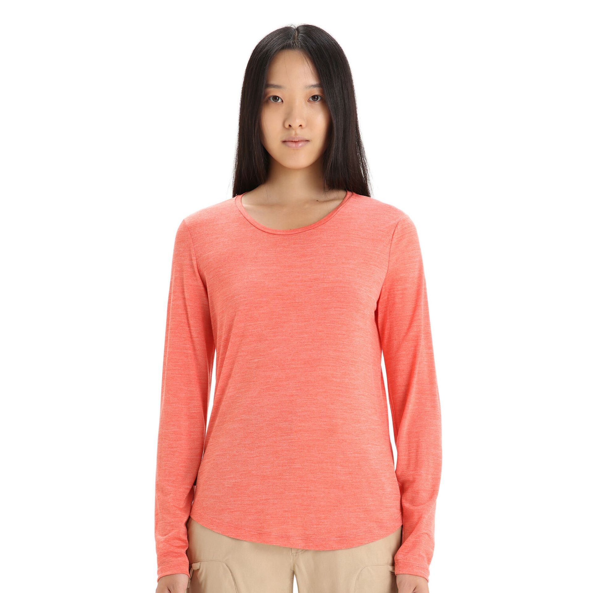 Damska koszulka termoaktywna Icebreaker Sphere II LS Tee vibrant earth heather - XS
