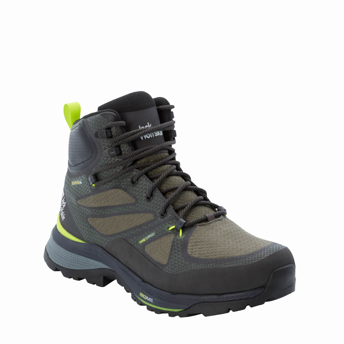 Buty męskie w góry Jack Wolfskin FORCE STRIKER TEXAPORE MID M lime / dark green - 42