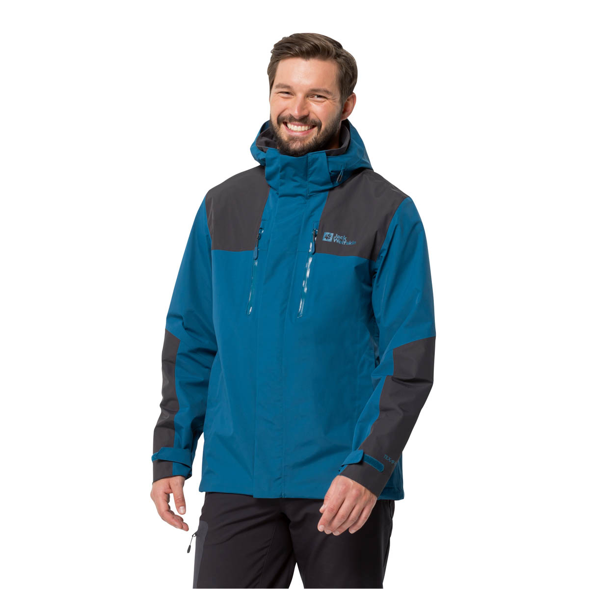 Męska kurtka przeciwdeszczowa Jack Wolfskin JASPER JKT MEN blue daze - S
