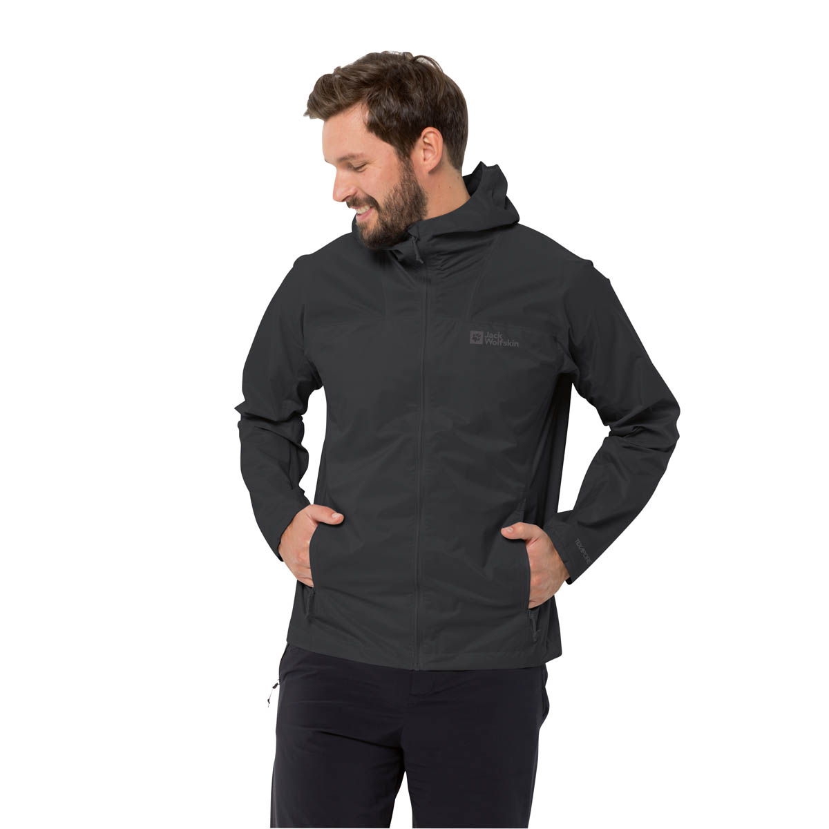 Męska kurtka przeciwdeszczowa Jack Wolfskin PRELIGHT 2.5L JKT M black - S