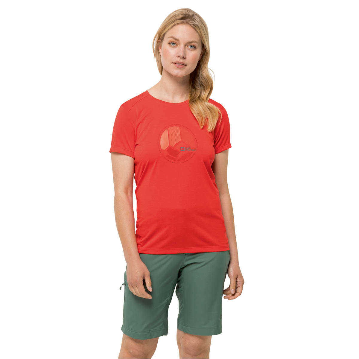 T-shirt damski Jack Wolfskin CROSSTRAIL GRAPHIC T W tango orange - XS