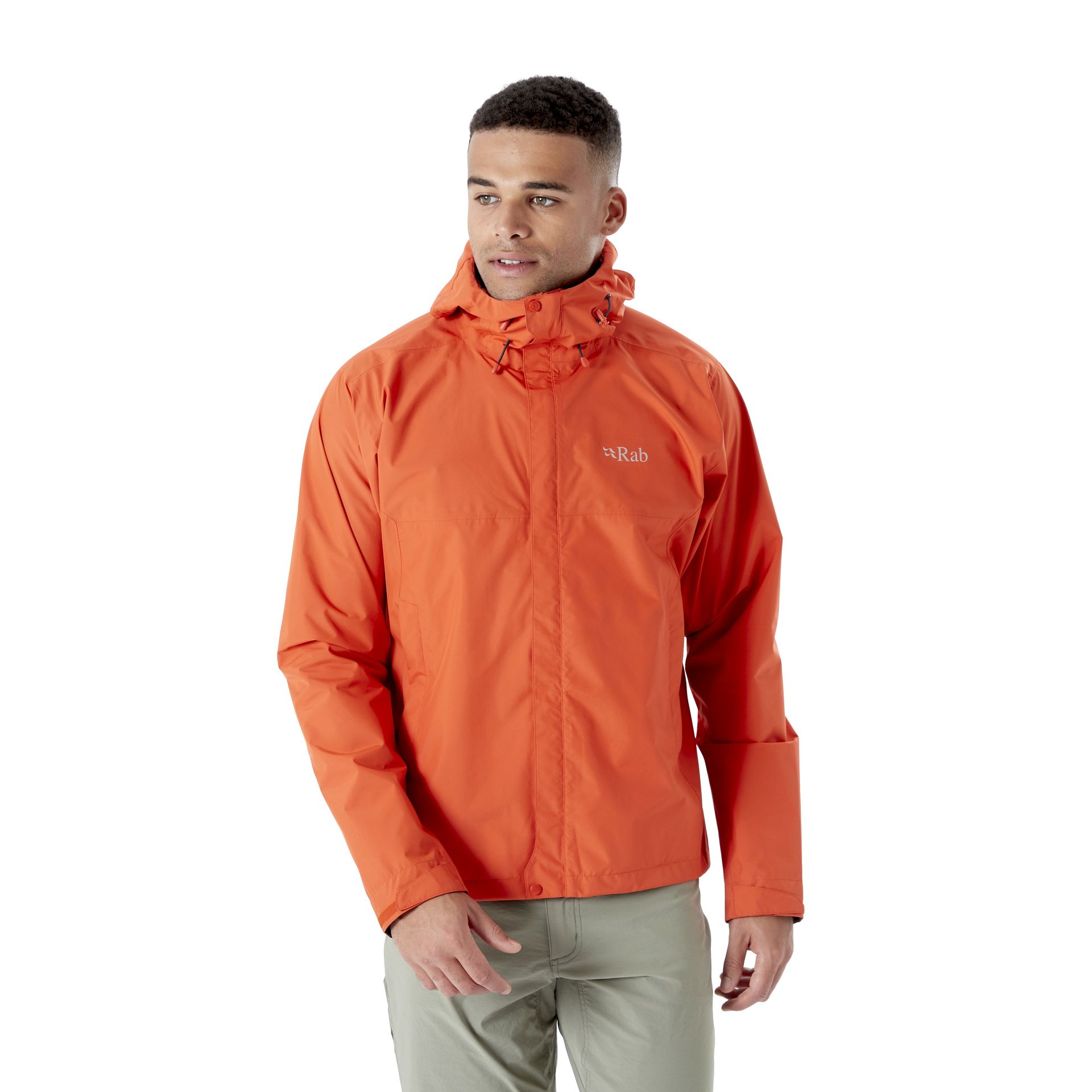 Męska kurtka przeciwdeszczowa Rab Downpour Eco Jacket firecracker - S