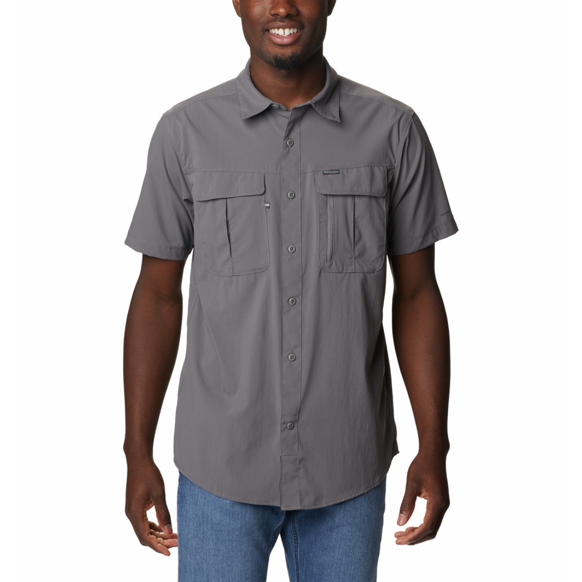Męska koszula z krótkim rękawem Columbia Newton Ridge II Short Sleeve city grey - S