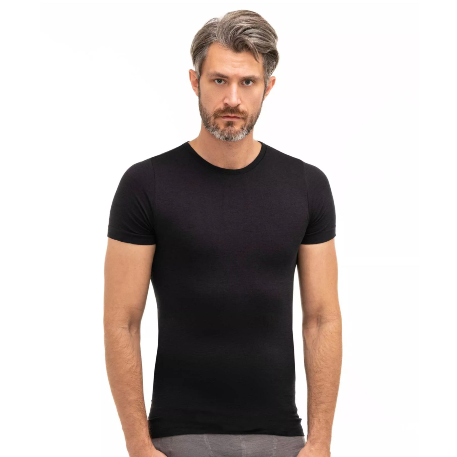 Męska koszulka Brubeck Comfort Wool black - M