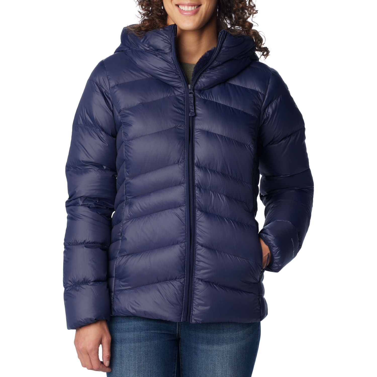 Damska kurtka puchowa Columbia Autumn Park Down Hooded dark nocturnal - S