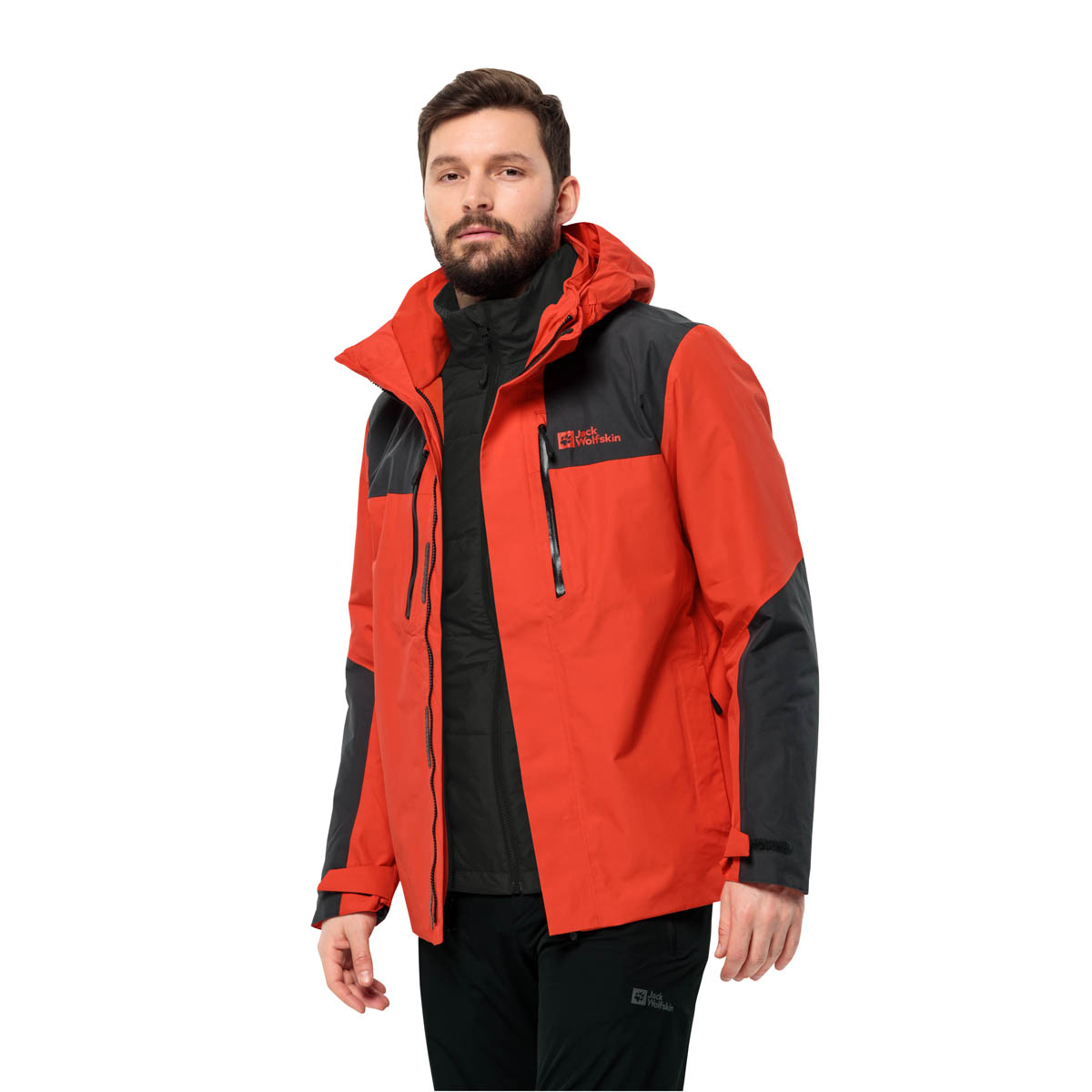 Męska kurtka  Jack Wolfskin JASPER 3IN1 JKT M strong red - S