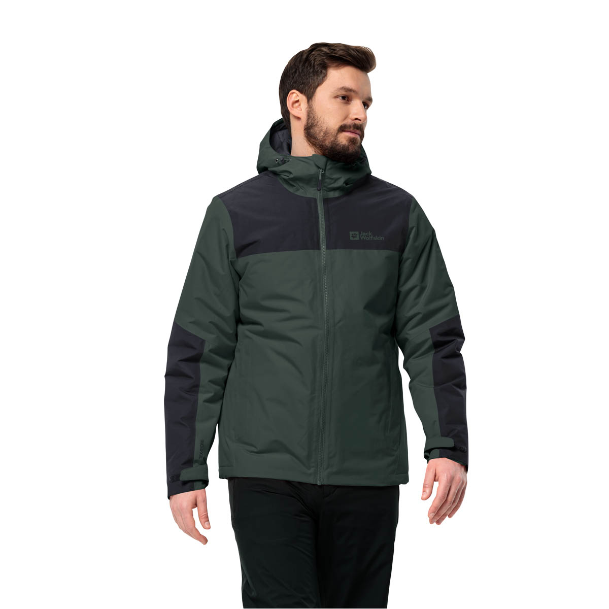 Męska kurtka zimowa Jack Wolfskin JASPER INS JKT M black olive - M