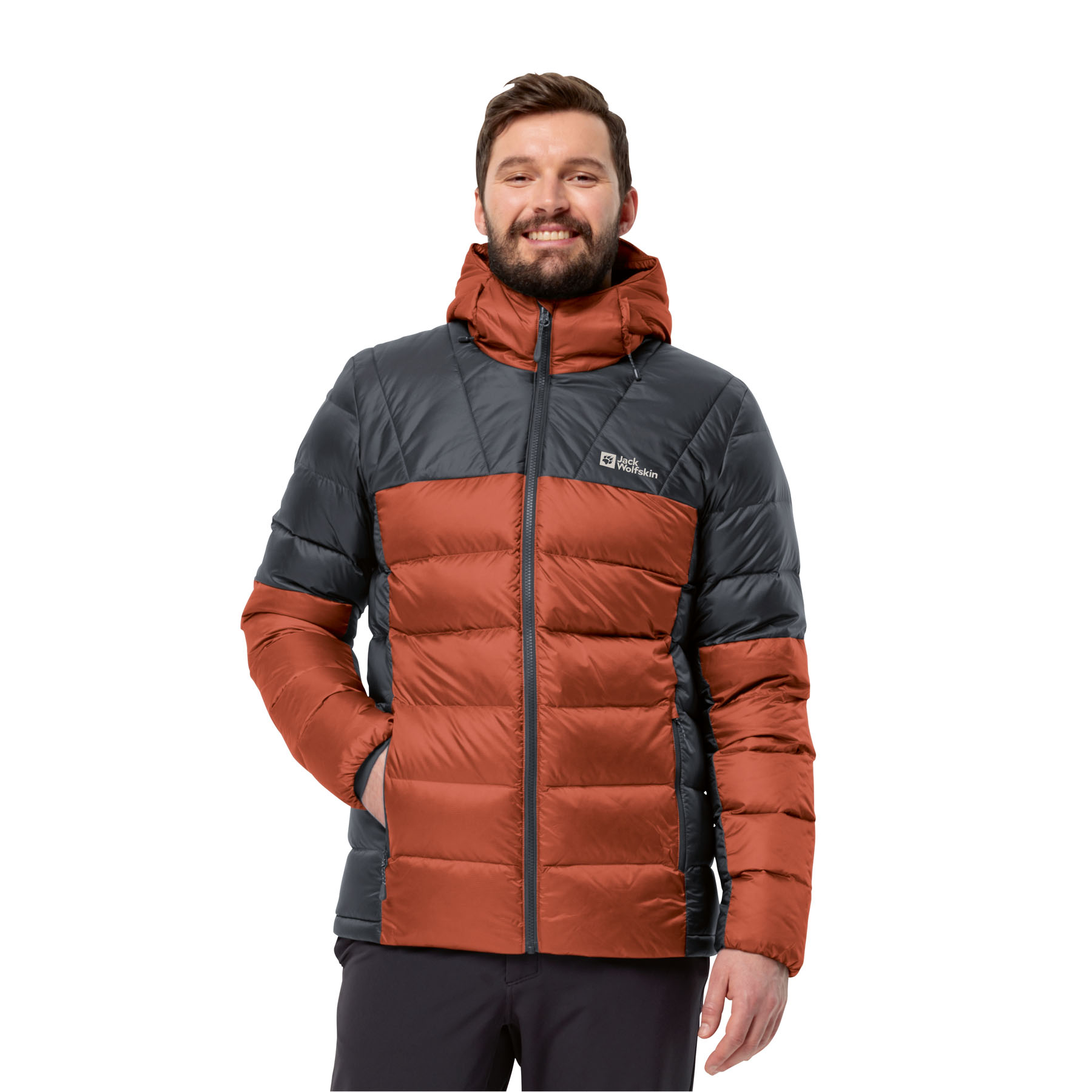 Męska kurtka puchowa Jack Wolfskin NEBELHORN DOWN HOODY M carmine - S